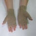 Knitted fingerless love hate mittens