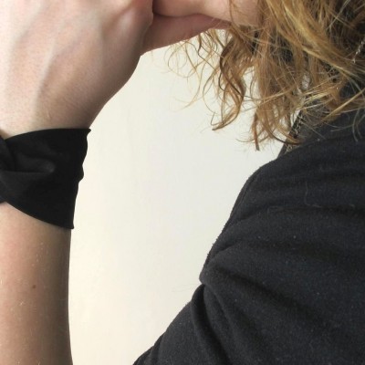 Black Wrist Cuff Bracelet. Black twist Bracelet. Wrist cuffs for women. Wrist tattoo cover up. Wrist cover wristband. Bracelet for women