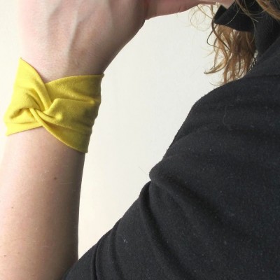 Wrist cuffs bracelet, Yellow bracelet cuff, Fabric cuff bracelet, Twist bracelet bow bracelet, Wrist tattoo cover up Wrist Covers,Scar Cover