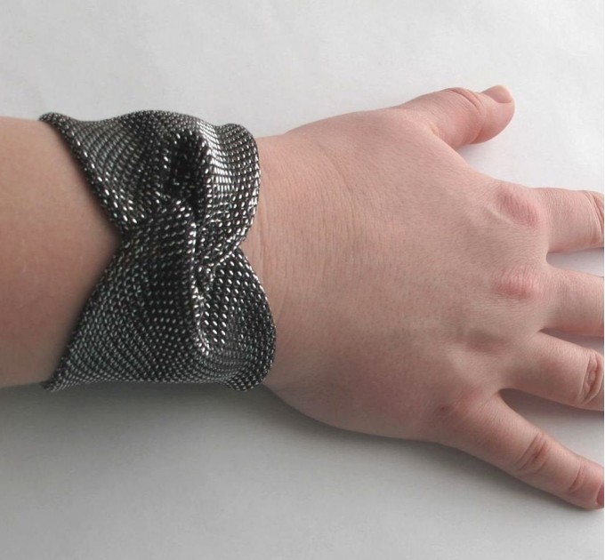 Silver wrist cuff bracelet