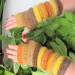 Colorful fingerless mittens